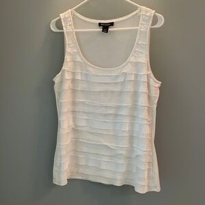 White House Black Market top with sheer layers. Large